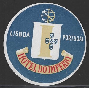 Hotel Do Imperio, Lisbon, Portugal, Hotel Label, Unused, Lightly Hinged