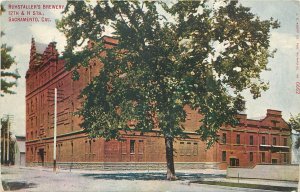 c1910 Postcard Sacramento CA Ruhstaller's Brewery 12th & R Streets, Posted