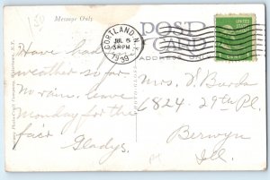 1939 Cortland New York NY Vintage Postcard St Mary Catholic Church Building Road