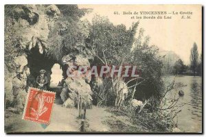 Old Postcard Bois de Vincennes Cave and Lake Edge