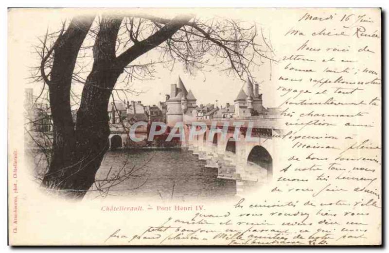 Old Postcard Chatellerault Pont Henri IV