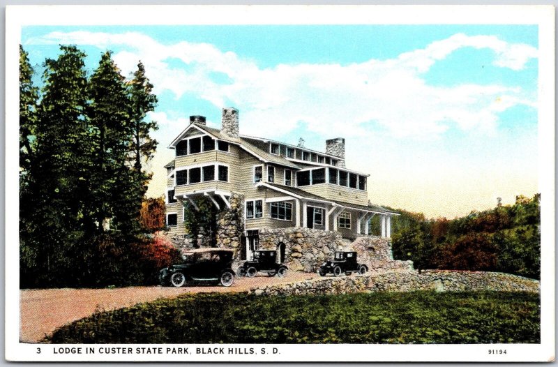 Lodge In Custer State Park Black Hills South Dakota Green Leafed Plants Postcard