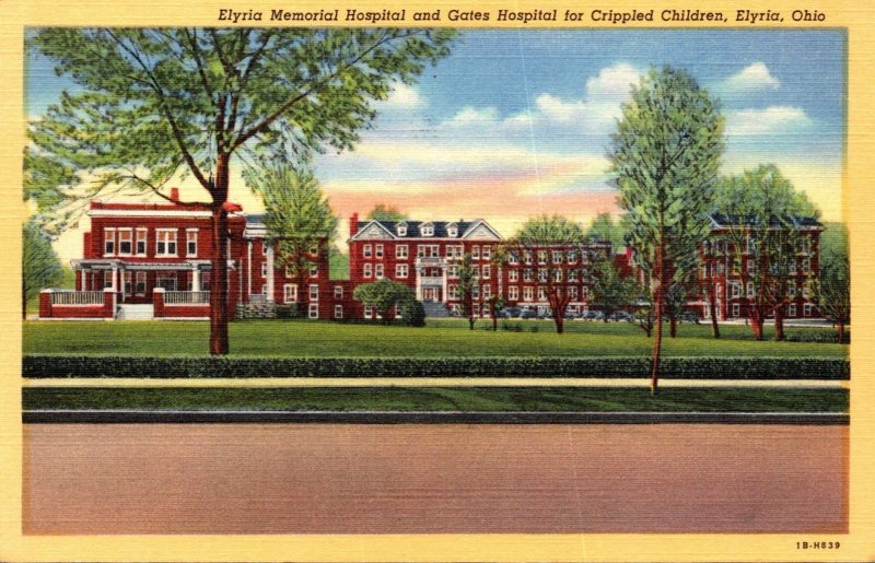 Ohio Elyria memorial Hospital and Gates Hospital For Crippled Children Curteich