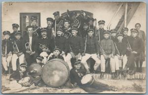 ANTIQUE REAL PHOTO POSTCARD RPPC of ORCHESTRA MUSICIANS