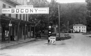 North Petersburg NY Socony Gas Station 22¢ Gallon Ice Cream Real Photo Postcard