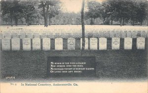 Andersonville Georgia National Cemetery Souvenir Post Card Vintage PC U4764