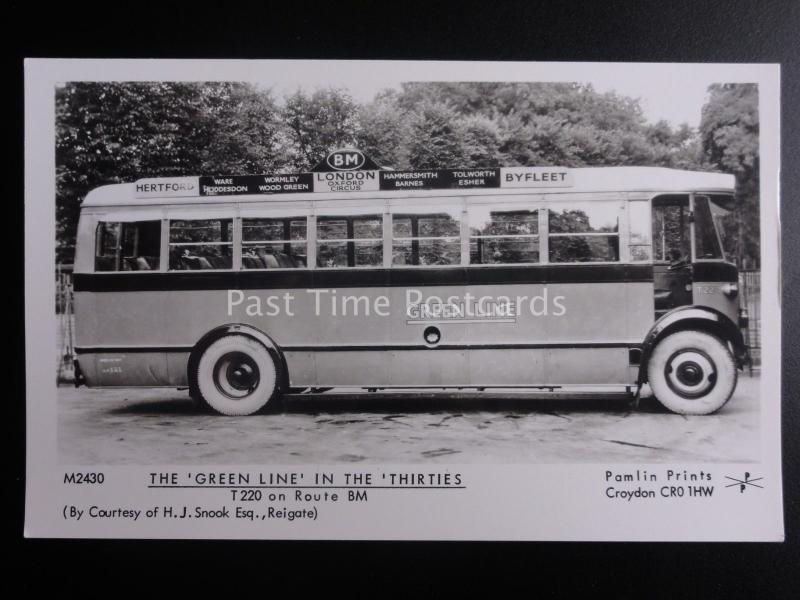 Bus THE GREENLINE IN THE THIRTIES T220 ROUTE BM Pamlin Print RP Postcard M2430