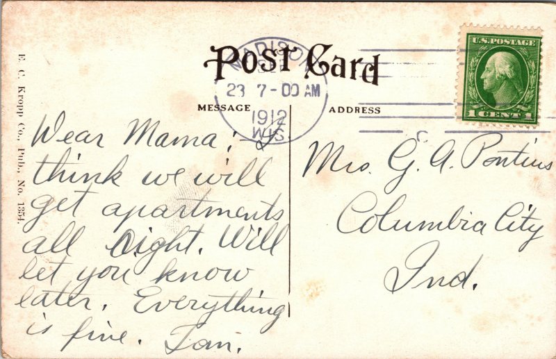 Postcard WI Madison College of Engineering 1912