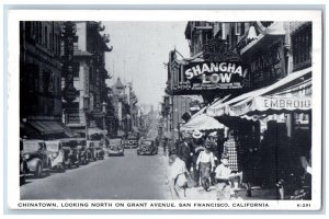 San Francisco California CA Postcard Chinatown Looking North Grant Avenue c1950