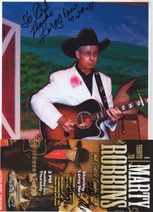 Marty Robbins Country & Western Leroy New 2x Hand Signed Photo Flyer