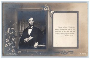 c1901 Abraham Lincoln Portrait Quote Rotograph Co. NY RPPC Photo Postcard