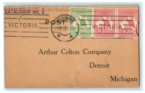 1913 Australia Melbourne Detroit Michigan Company Catalog Advertising Postcard 