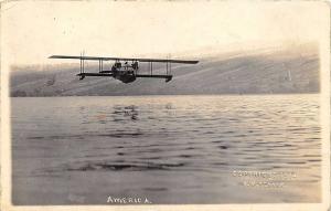 Pulteney NY  America Airplane Airborne RPPC Postcard by H. M. Benner