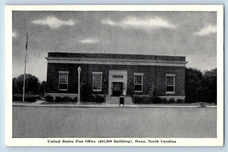 Dunn North Carolina NC Postcard Entrance To United States Post Office Building