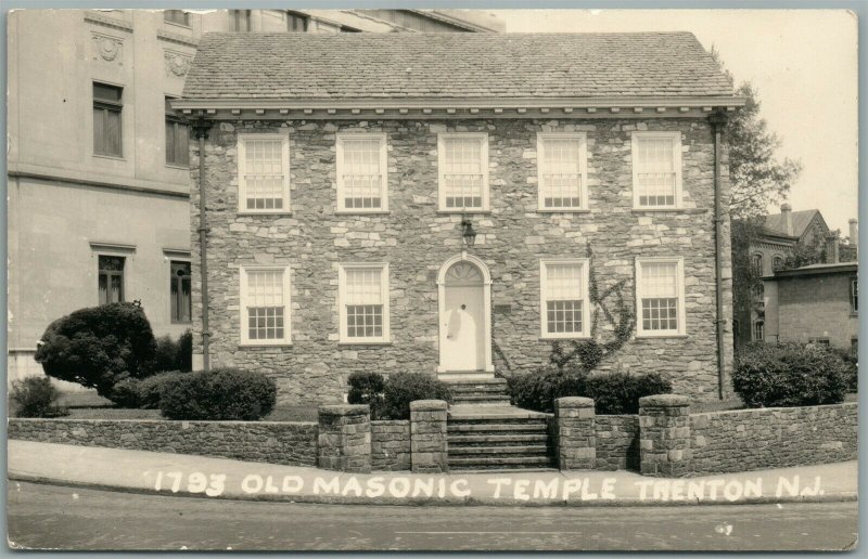 TRENTON NJ OLD MASONIC TEMPLE ANTIQUE REAL PHOTO POSTCARD RPPC