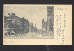 OMAHA NEBRASKA DOWNTOWN 16th STREET SCENE VINTAGE POSTCARD DECORAH IOWA