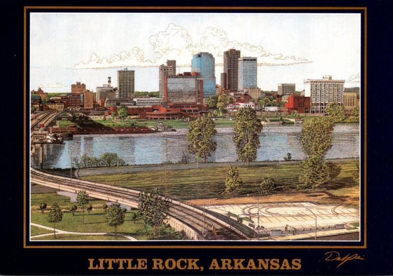 Arkansas Little Rock Downtown Area and Arkansas River