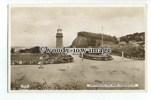 tq0926 - Devon - View of the Lighthouse on Ness Rocks, at Teignmouth - Postcard