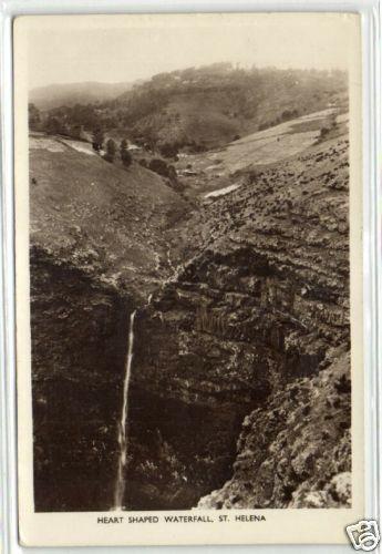 St. Helena, Heart Shaped Waterfall (1957) RPPC