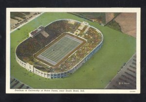 UNIVERSITY OF NOTRE DAME FIGHTING IRISH FOOTBALL STADIUM VINTAGE POSTCARD