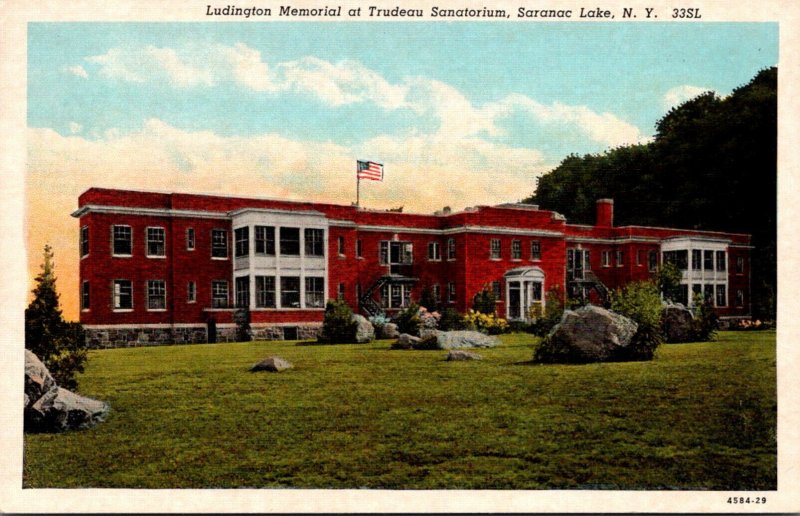 New York Adirondacks Ludington Memorial At Trudeau Sanatorium Curteich