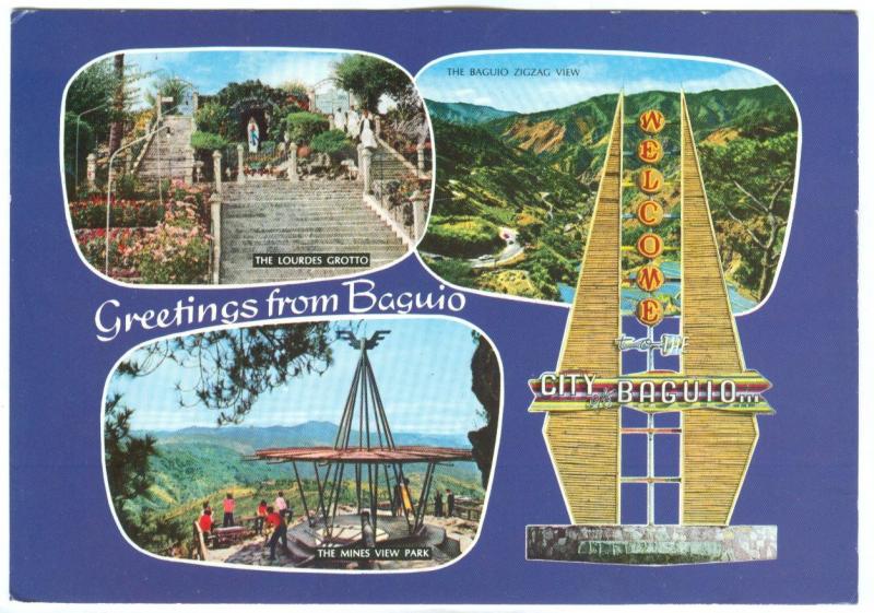 Republic of the Philippines, Greetings from Baguio, used Postcard