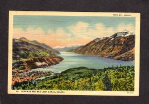 AK Skagway Lynn Canal Linen Postcard Alaska