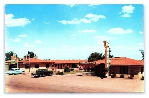 Skyline Motel & Coffee Shop Amarillo Texas Postcard Old Cars Signs