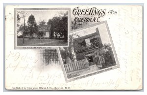 Multiview Vignette Greetings Raleigh North Carolina NC 1905 UDB Postcard R14