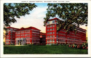 Vtg Dayton Ohio OH Edwin P Brown Hospital Soldiers Home 1930s Linen Postcard