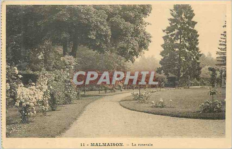 Old Postcard Malmaison The rose garden