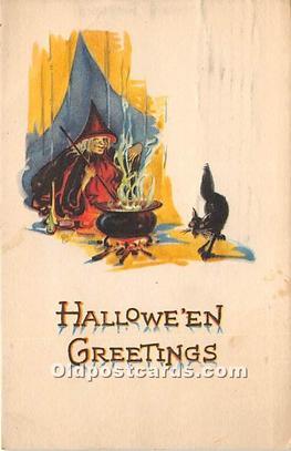 Published By Gibson Art Company Halloween 1923 crease left top corner, light ...