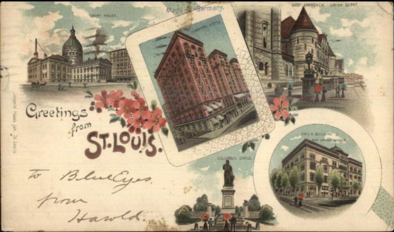 St. Louis MO Multi-View 1906 Used Postcard Private Mailing Card