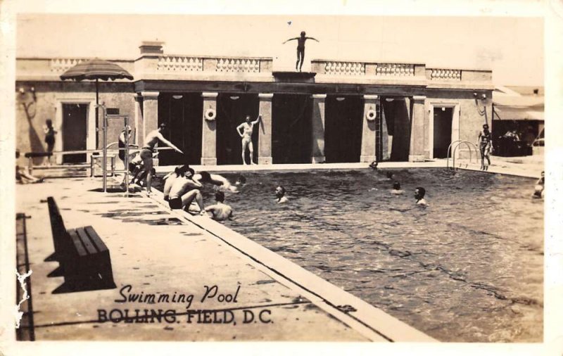 Washington DC Bolling Field Air Force Swimming Pool Real Photo Postcard AA59441