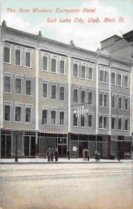 New Windsor European Hotel  Main St Salt Lake City Utah 1910c postcard