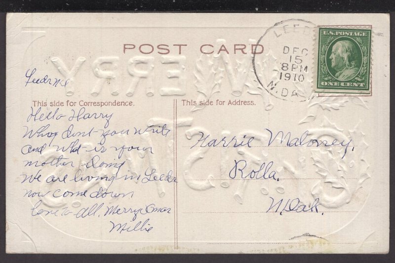 A Merry Christmas (embossed) wob 1910 - DB