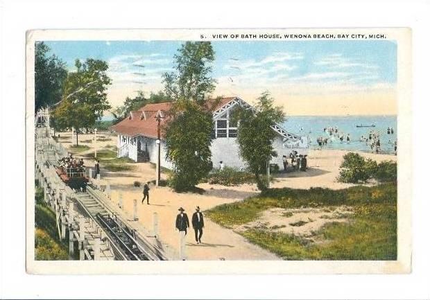 LP13   Michigan, MI, Vintage Postcard, Bay City, Bath House,