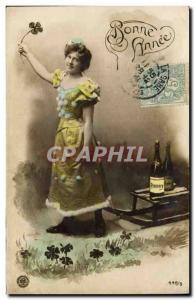 Vintage Postcard Fantaisie Woman Toboggans ChampagneÂ 