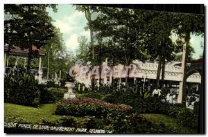 Old Postcard Poince Leon Atlanta Amusement park