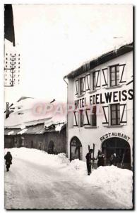 Postcard Modern Serre Chevalier Breakfast Edelweiss at the foot of the longes...