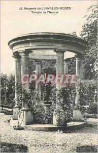 Old Postcard The rose garden of the temple hay roses of love