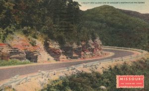 Vintage Postcard 1955 Beauty Spot Along The Ozarks Missouri Roadways Highways MO