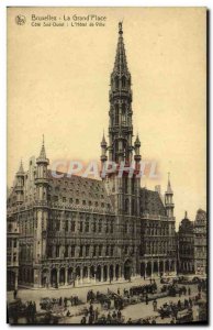 Old Postcard Brussels Grand Place Cote Sud Ouest The Hotel de Ville