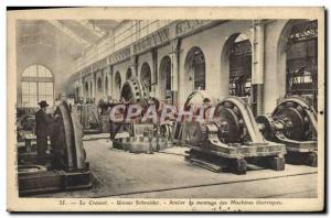 Postcard Old Factory Factories Industry Schneider electric machine assembly w...