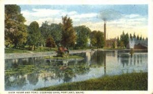 Duck House & Pond, Deerings Oaks in Portland, Maine