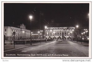 RP: Stockholm , Sweden , 30-40s ; Nattstamning Gust Adolfs torg och Arvfurste...