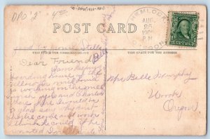 DPO (1906-1921) Hemlock OR Postcard Horse Tail Falls Oregon Waterfalls 1908
