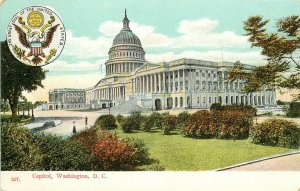 Wheelock Postcard Capitol Building Washington DC & Great Seal of the US 517