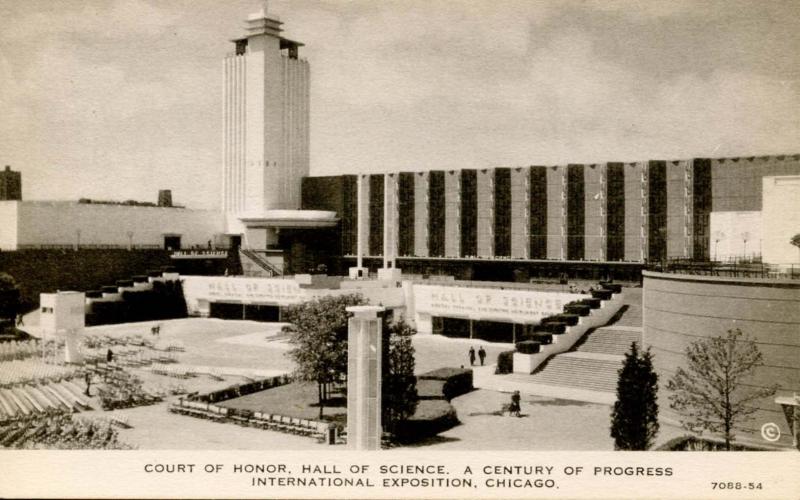 IL - Chicago. 1933 World's Fair-Century of Progress. Hall of Science, Court o...