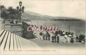 Old Postcard Monte Carlo On the Terraces to the Cap Martin